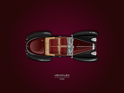 Vehicles / 1938 1968 automobile bugatti car illustrator retro vehicle