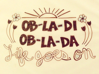 Day 2 - Beatles Lyrics (30 Day Type Challenge) 30 day type challenge hand lettering typography