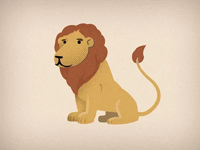 Burt the Lion animal illustration lion retro sketch