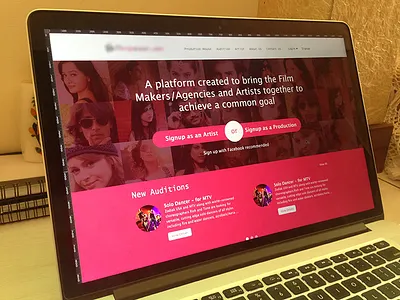 WIP - Concept actors auditions films landing page login nashatwork signup ui ux