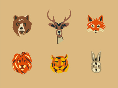 Wild animals animal bear deer fox lion rabbit tiger wild
