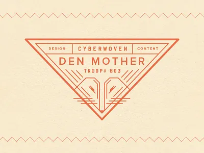 Den Mother animal badge camp cyberwoven den fox hoboken high sans line mother patch scouts vintage