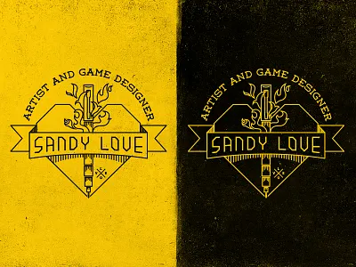 Sandy Love - Black And Yellow baratheon design digital grunge illustration logo love type typography