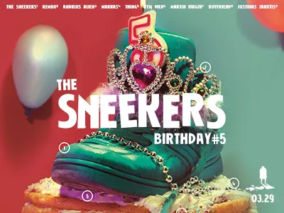 The Sneekers Birthday / 2014 birthday flyer party poster print