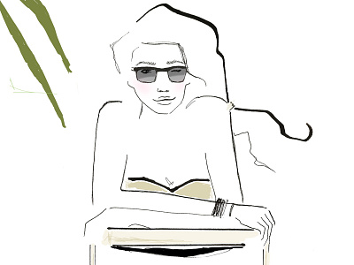 Officially Summer digital coloring freehand illustration line drawing photoshop summer