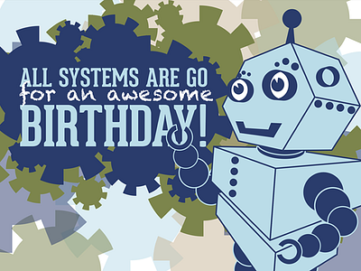 Robot Birthday card birthday cards