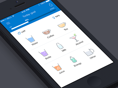 Water Balance for Sport.com app design interface ios mobile sport.com ui water