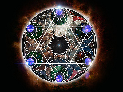 Bereshit creation galaxy geometry nebula sacred space star star of david