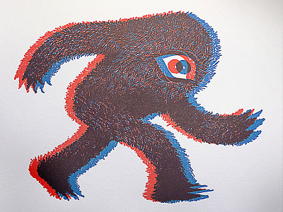 Dribble 3d letterpress monster