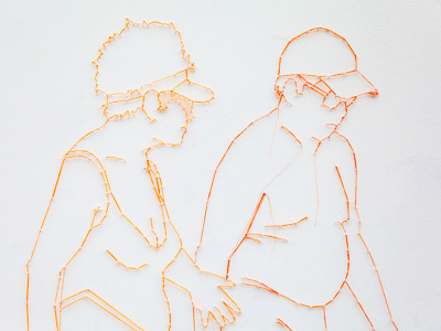 pin and thread couple drawing pin and thread art