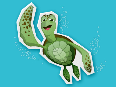 Cowabunga Dude! character design illustration turtle