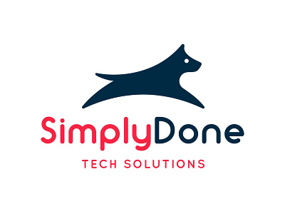 SimplyDone Tech Solutions branding dog identity logo tech