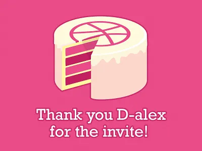 Thanks D-alex birthday cake cake cram dribbble invite pink cake sugar sweet thank you vanilla