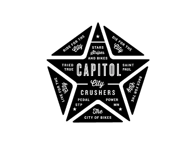 St Paul Bike Gangs Capitol City Crushers allan peters american artcrank badges bike bike gangs bikes logo type lock up vintage