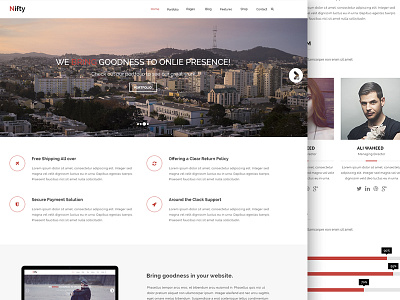 Nifty – Multi Purpose PSD Template clean design ecommerce identity modern psd template ui ux web webdesign website