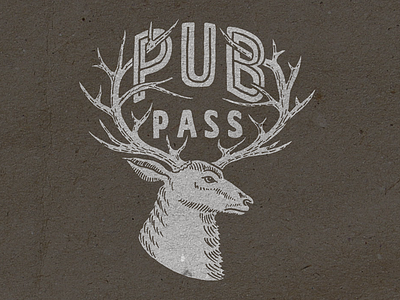 Deer illustration for PubPass antlers buck deer pub pass