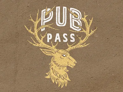 Deer illustration for PubPass antlers buck deer pub pass