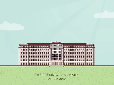 The Presidio Landmark • San Francisco california historic illustration san francisco