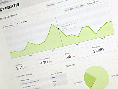 Clean Dashboard / Reports For MANTIS chart clean dash dashboard graph light reports simple stat white