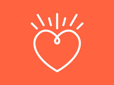 Sacré-Coeur heart illustration light logo orange