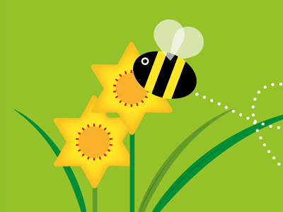 Spring Time bee character color colour cute fun happy insect smile summer vector