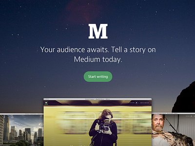 Medium Homepage landing page medium