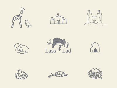 stupid amounts of "cuteness" animals bear bird castle flat giraffe line minimal nest simple