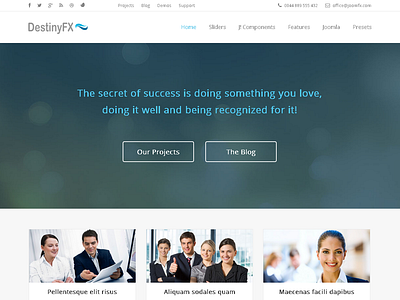 DestinyFX - Corporate Joomla Template business clean corporate ecommerce gantry hikashop joomla 3 k2 portfolio responsive seo