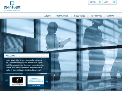 Communications company website large photo format websites