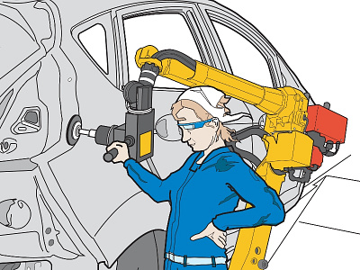 Human Robot Collaboration P Colourzoom 1web ergonomics ergonomics illustration illustration technical illustrator technicalillustration user manual illustration