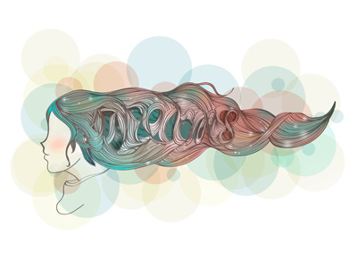 Dreams dreams hair illustration lines magic sketch type typography watercolor