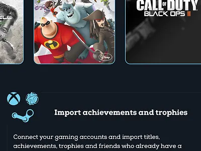 Account Import achievements blue gaming live psn social steam trophies xbox