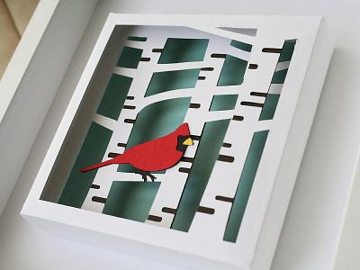 Cardinal 3d bird cardinal cutouts paper