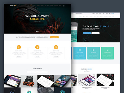 IncomeUp – Multi-purpose Business PSD Template agency business corporate creative e commerce landing multi purpose onepage parallax portfolio psd responsive