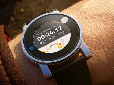 Android Wear - Smart Tracker 360 360 android wear health tracker interface design maps running time watch