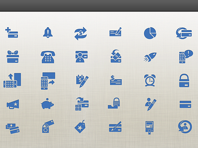 Transaction icons accounts alert charge credit cards finance gift card glyph icon suite money paypal