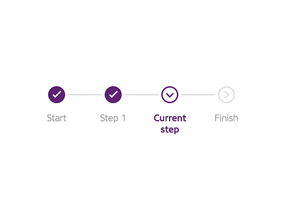 Progress Bar arrow bar check progress steps violet