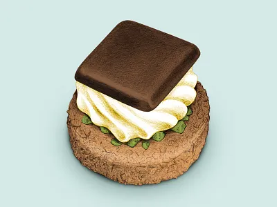 Yum chocolate dessert drawing petit fours sketch