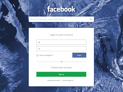 Facebook Redesign - Landing page clean concept design facebook flat layout redesign social network ui user interface ux web