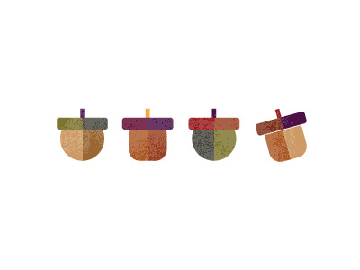 Acorns acorns fall flat graphic icons vector wip