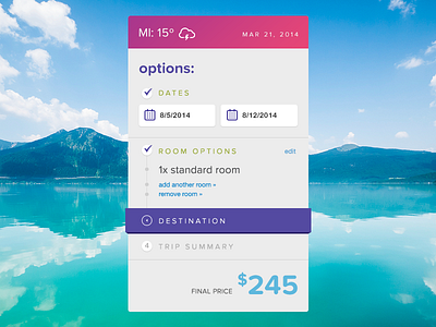 Discarded Sidebar Concept design form list photoshop sidebar travel ui ux web widget