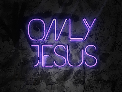 Neon Jesus church color contrast dark easter jesus light logo love neon purple tfhny