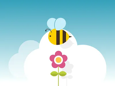 Springtime Bee bee flower icon illustration logo muse comunicazione spring springtime vector