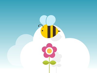 Springtime Bee bee flower icon illustration logo muse comunicazione spring springtime vector