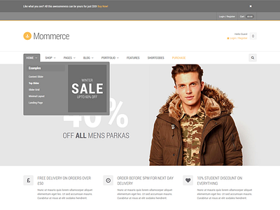 Mommerce WordPress Theme clean css transitions ecommerce minimal modern parallax responsive retina woocommerce wordpress theme