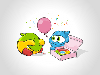 Droom & Googlik cute droom emotion google googlechrome googlik icon illustration shy smile