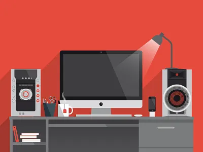 Desk designer desk illustration vector