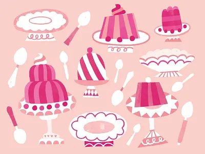 More Jello Pattern dessert fun illustration in progress jello pattern retro sweet