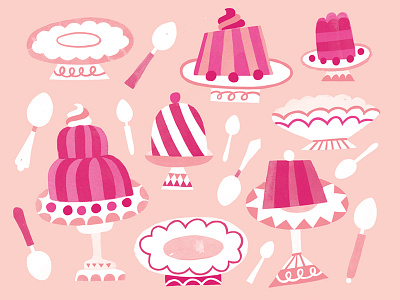 More Jello Pattern dessert fun illustration in progress jello pattern retro sweet