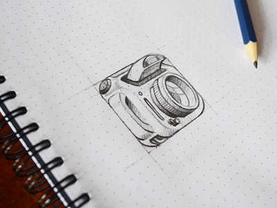 Sketch app camera dot drawing grid icon mobile sketch